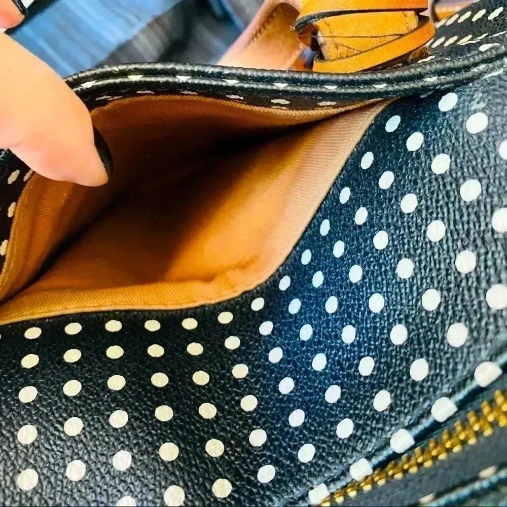 Fossil Sydney Polka Dot Satchel/Crossbody Bag